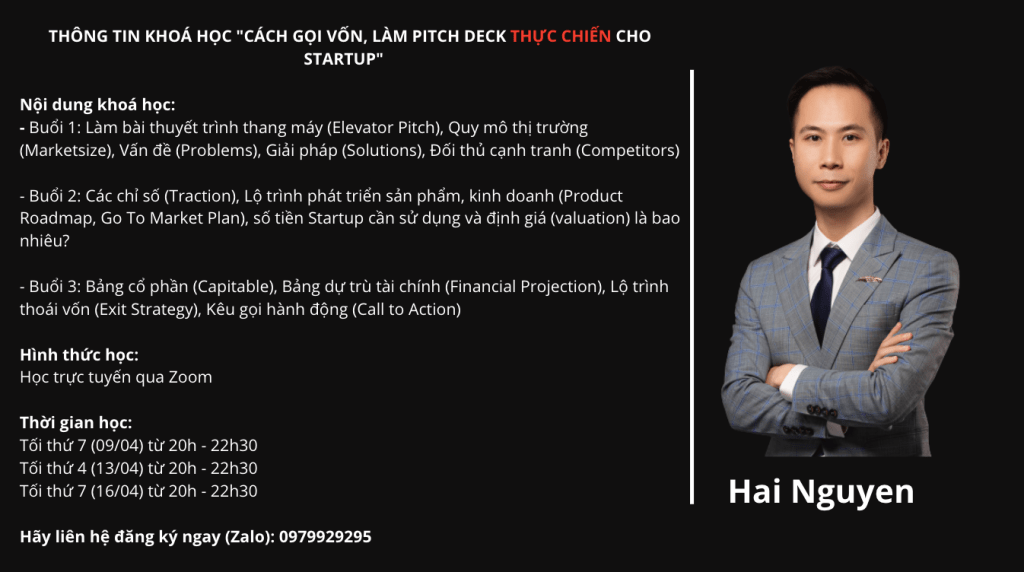 Khoá học “Cách gọi VỐN, làm Pitch Deck Thực Chiến cho&nbsp;Startup”